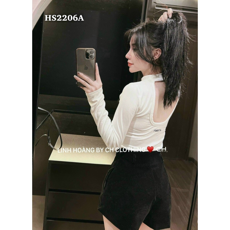 Áo Thun Cổ Chữ U Tay Dài Kèm Hở Sau Lưng Xinh Xắn TTSLA0965