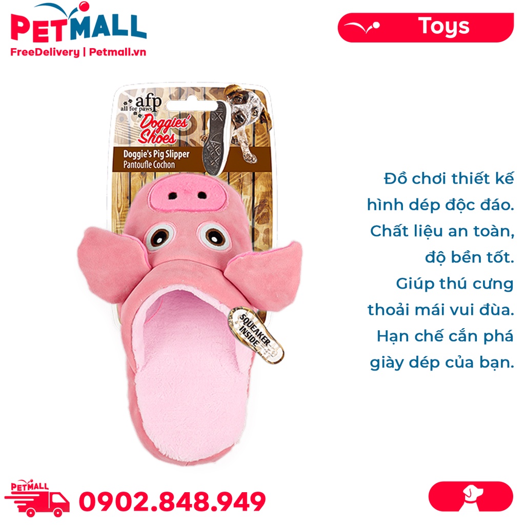 Đồ chơi AFP Doggie's Pig Slipper Shoes - Giày hình heo hồng Petmall
