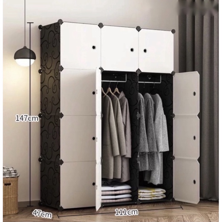 Tủ nhựa ghép 12 ô đazinăng cất đồ loại ô lớn sâu 47 (chọn hình theo phân loại) -  bh 1 năm tiện lợi