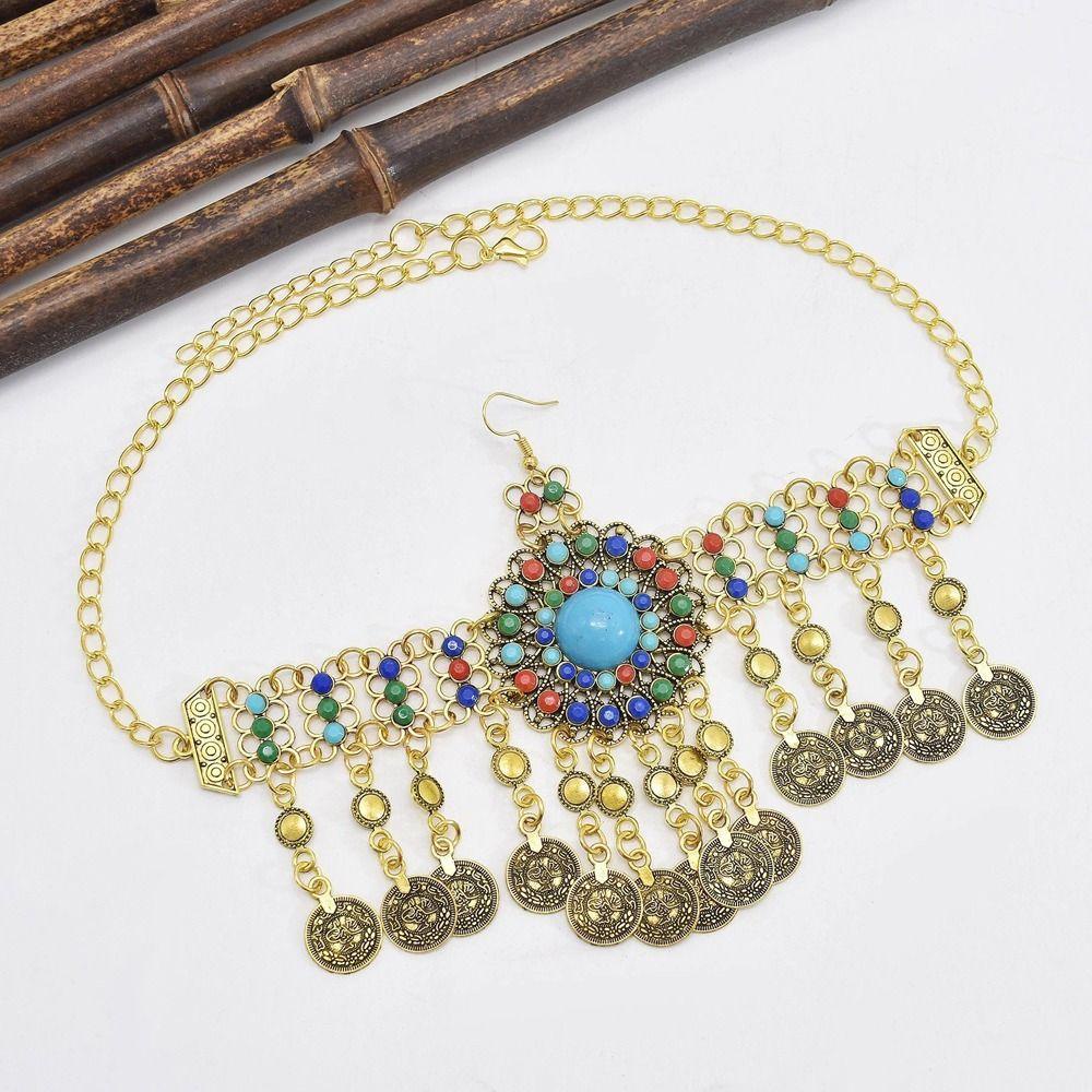 Danilo Băng Đô Múa Bụng Đính Hạt Phối Tua Rua Phong Cách Vintage