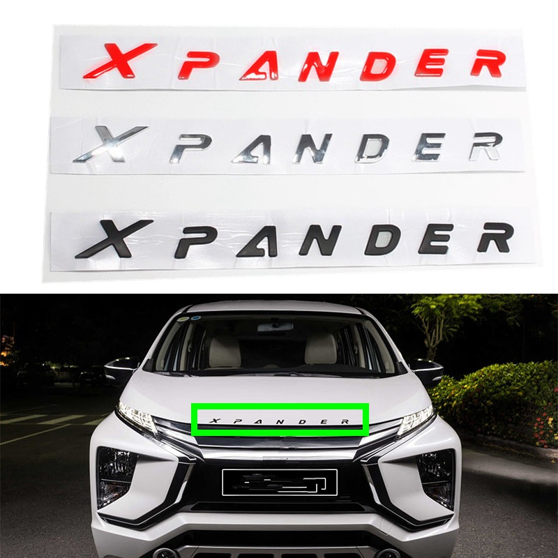 Miếng Dán Logo Chữ Cái ABS 3D Trang Trí Mui Xe Hơi Mitsubishi Xpander 2017 2018 2019 2020 2021 2022