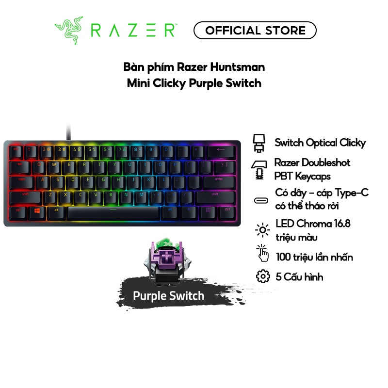 Bàn phím Razer Huntsman Mini Linear Red_RZ03-03390200-R3M1