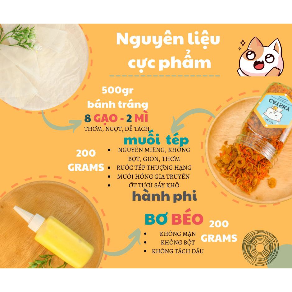 Combo Bánh Tráng "SIÊU GẠO" Phơi Sương Bơ Ruốc Hành Phi Catsky 500g