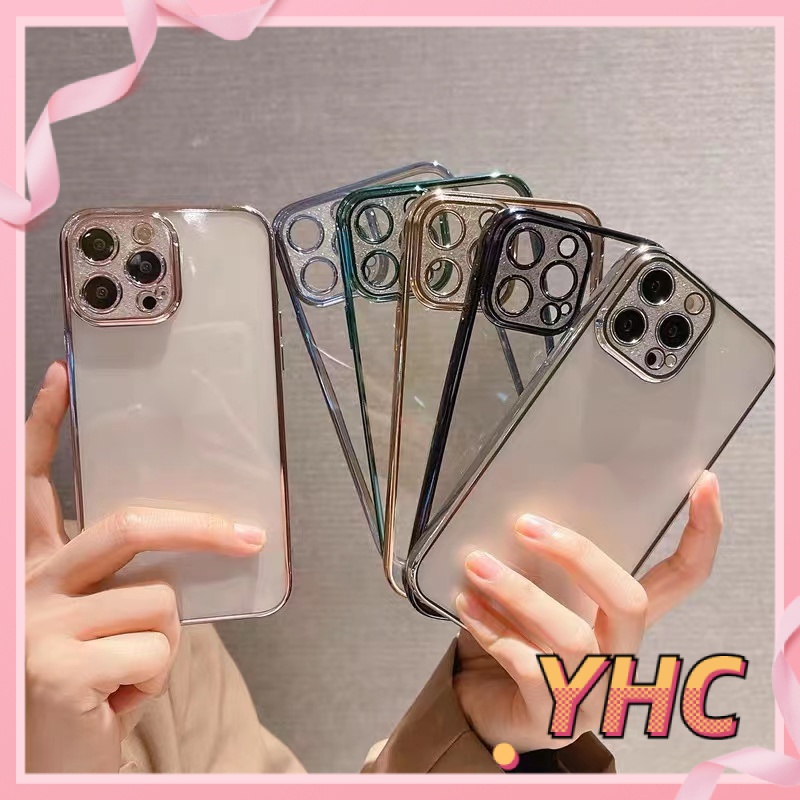 Ốp Điện Thoại Trong Suốt Mạ Điện Đơn Giản Cho IP7 / 7p / X / xsmax / 11 / 11pro Max / 12 / 12pro / 12 Promax / 13 / 14promax-1005