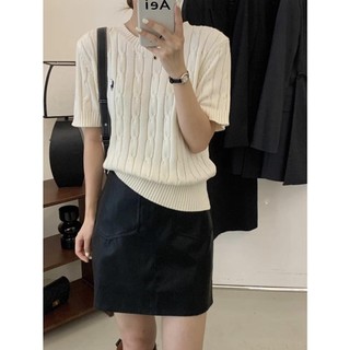 Áo len vặn thừng thêu ngựa xonxen shop quy nhơn, áo len ngắn tay siêu xinh freesize mã 185