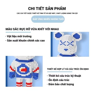 Oversized 33cm mô hình lắp ráp gấu bearbrich tình yêu loạt hạt nhỏ khối - ảnh sản phẩm 3