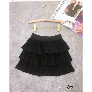 [25-40kg] Chân váy bé gái dập ly 3 tầng