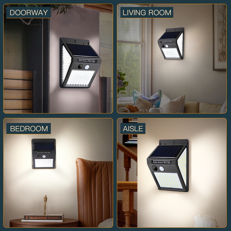 Đèn LED 30 Bóng Sử Dụng Năng Lượng Mặt Trời Chống Thấm Nước Cảm Biến Chuyển Động Dùng Trang Trí Sân Vườn