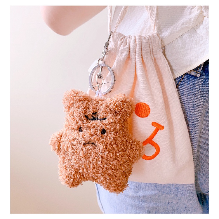 Móc Khóa Hình Gấu Nhồi Bông Dễ Thương Sáng Tạo