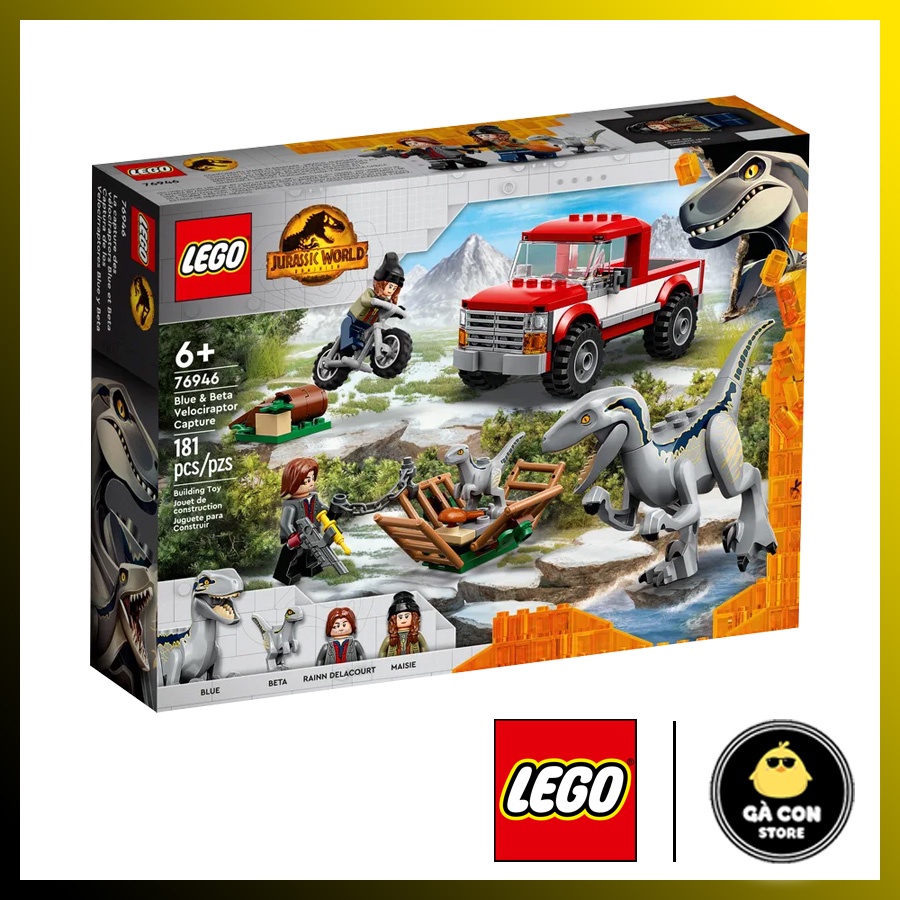 LEGO JURASSIC WORLD 76946 Truy Bắt Khủng Long Velociraptor Blue & Beta
