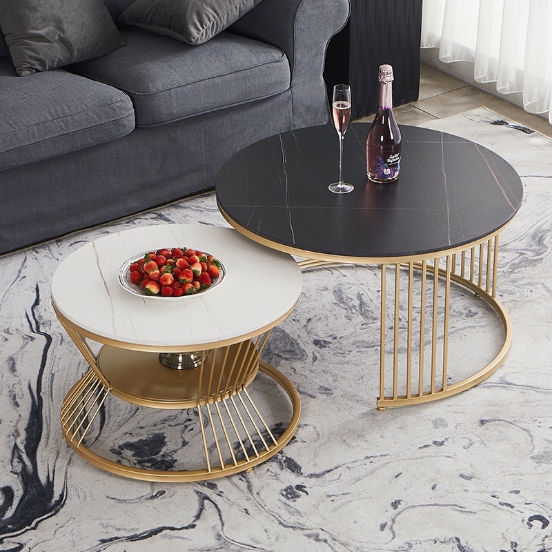 Bàn trà sofa phòng khách FUNHOUSE mặt đá ceramic nhập khẩu khung sắt sơn tĩnh điện