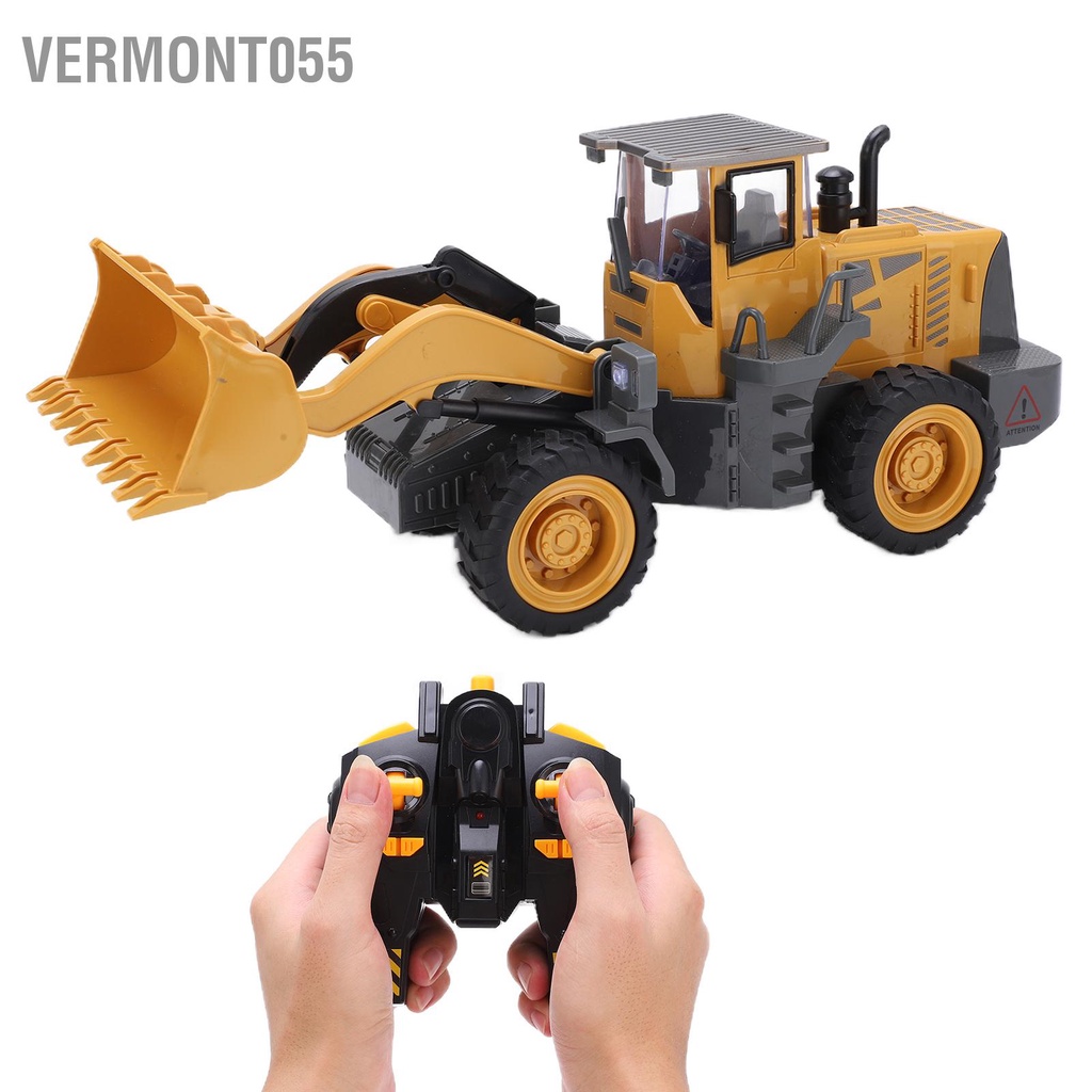 Có thể bán buôn 8 kênh Phiên bản hợp kim Máy xúc đẩy hàng Đồ chơi điều khiển từ xa máy xây dựng Vermont055 Hàng giao ngay