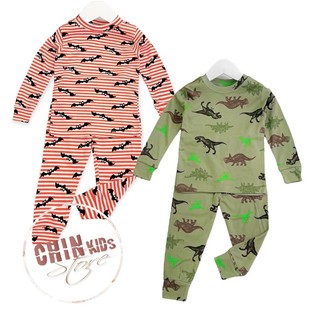 Bộ dài tay cotton VNXK cho bé trai mặc nhà đi ngủ bộ pijjama chất thoáng nhẹ họa tiết