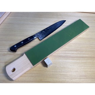 A Cây liếc dao bằng da bôi sẵn lơ xanh 6x39cm , dụng cụ mài dao kéo đục