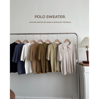 6825 ÁO LEN CỔ POLO 3 CÚC SỌC DỌC