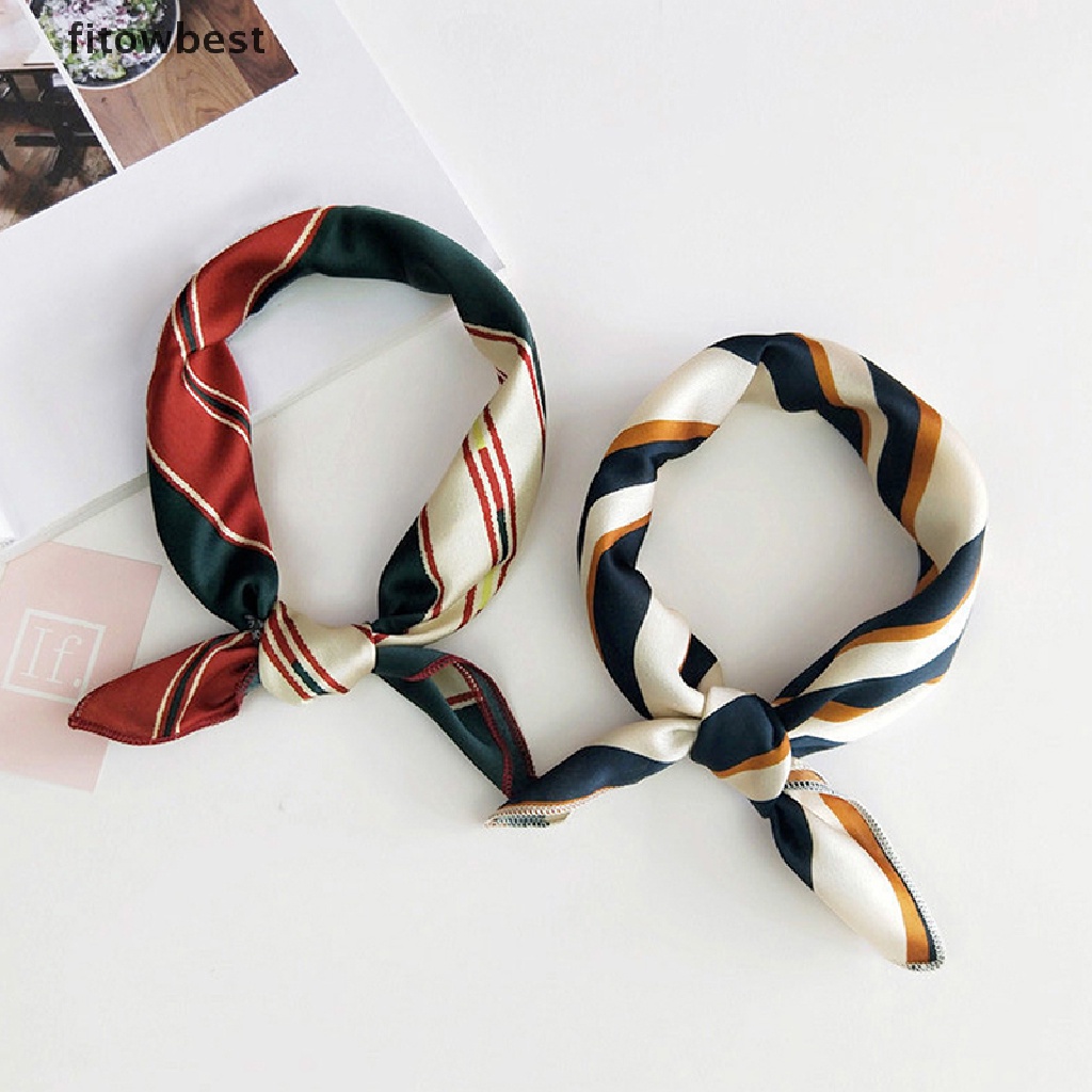 Ftvn Khăn Quàng Cổ Lụa Tự Nhiên Hình Vuông In Họa Tiết Vintage Thanh Lịch Cho Nữ QDD