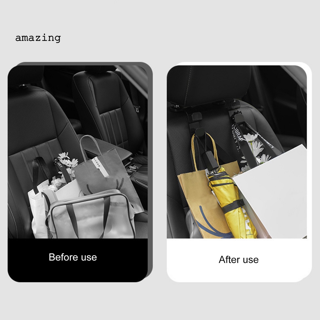 Set 2 Móc Treo Đồ Gắn Ghế Ngồi Xe Hơi Chống Trượt Tiện Dụng