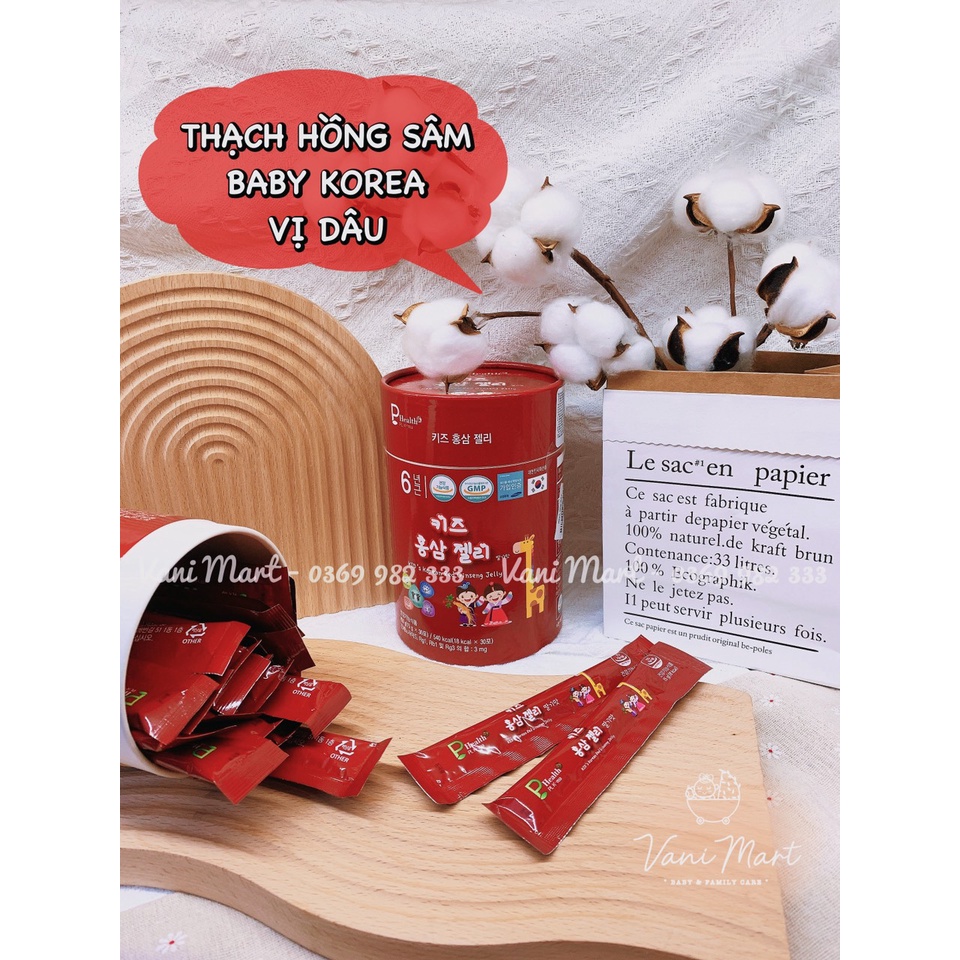 Thạch hồng sâm Baby Hàn Quốc hương dâu tây [VANIMART]