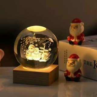 [FREESHIP] Đèn ngủ quả cầu pha lê phát sáng
