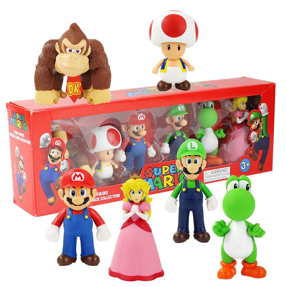 Set 6 mô hình đồ chơi nhân vật trong game Super Mario làm đồ chơi cho trẻ nhỏ