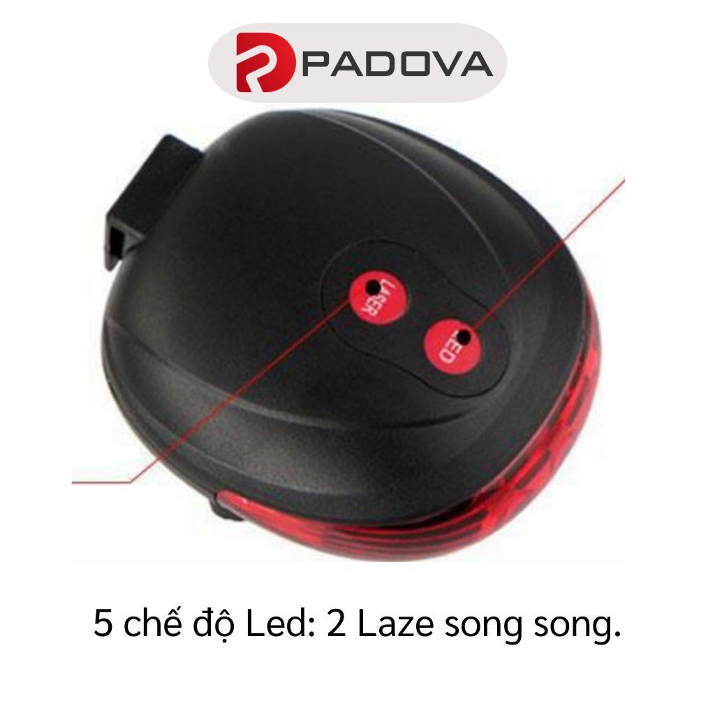 Đèn Led Gắn Phía Sau Xe Đạp Cảnh Báo An Toàn 5 Chế Độ, Chống Nước PADOVA 3408