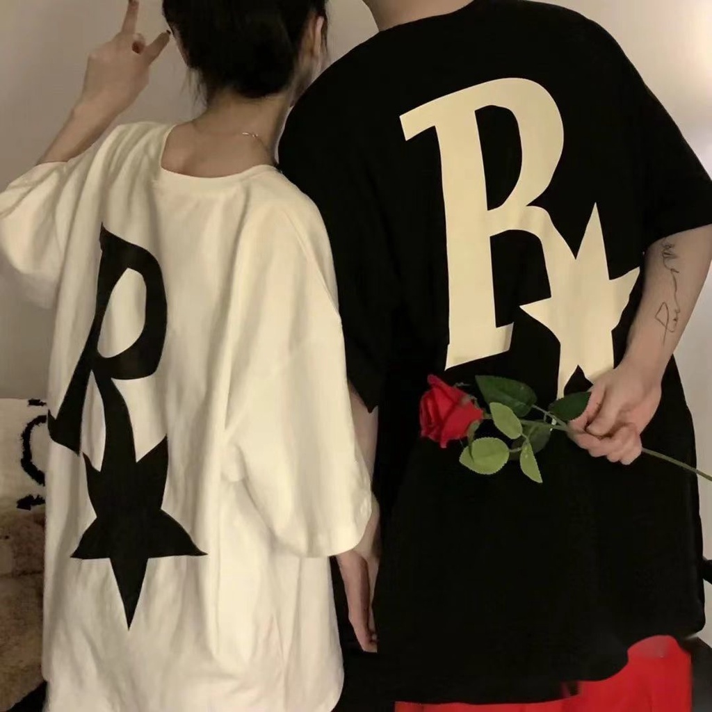 NRVP Mới Áo Thun Unisex Dáng Rộng Tay Ngắn Phong Cách Hàn Quốc Thời Trang 2023