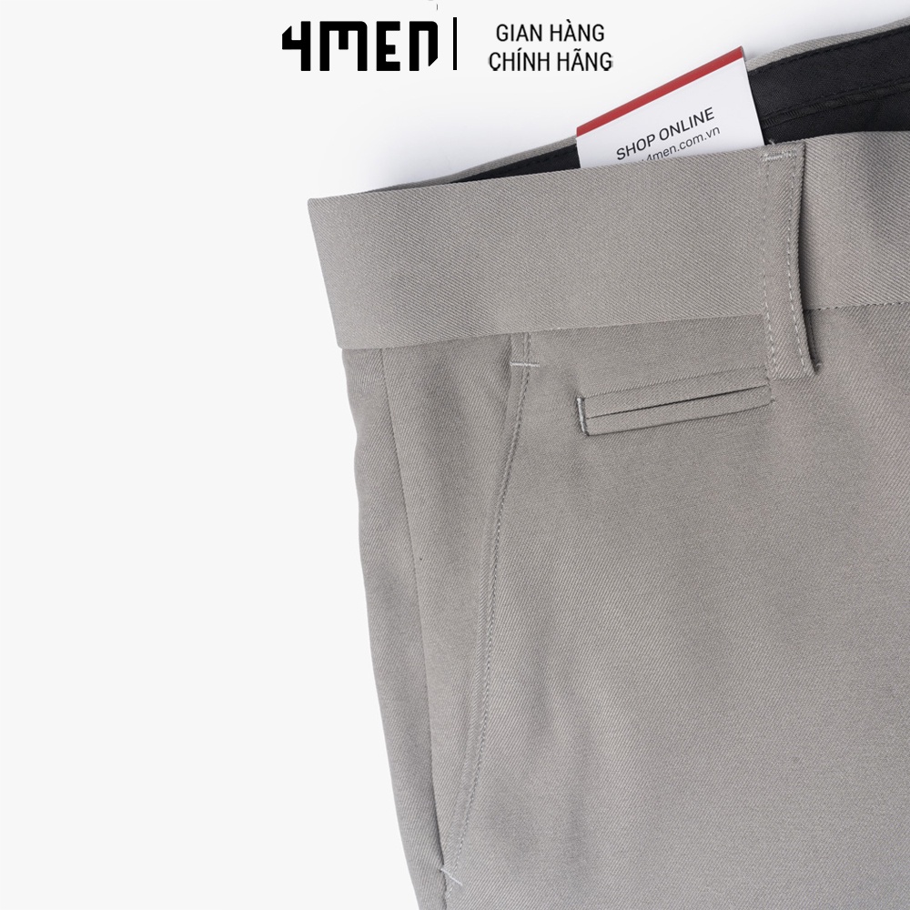 Quần Tây Nam Form Slimfit Cropped Túi Nhỏ 4MEN QT048 vải nhung mềm mại, co giãn thoải mái, trẻ trung, hiện đại