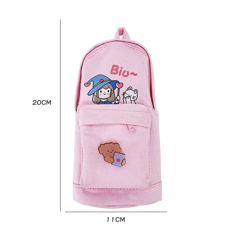 Hộp Bút Vải Nhiều Ngăn Dễ Thương Có Khóa Kéo