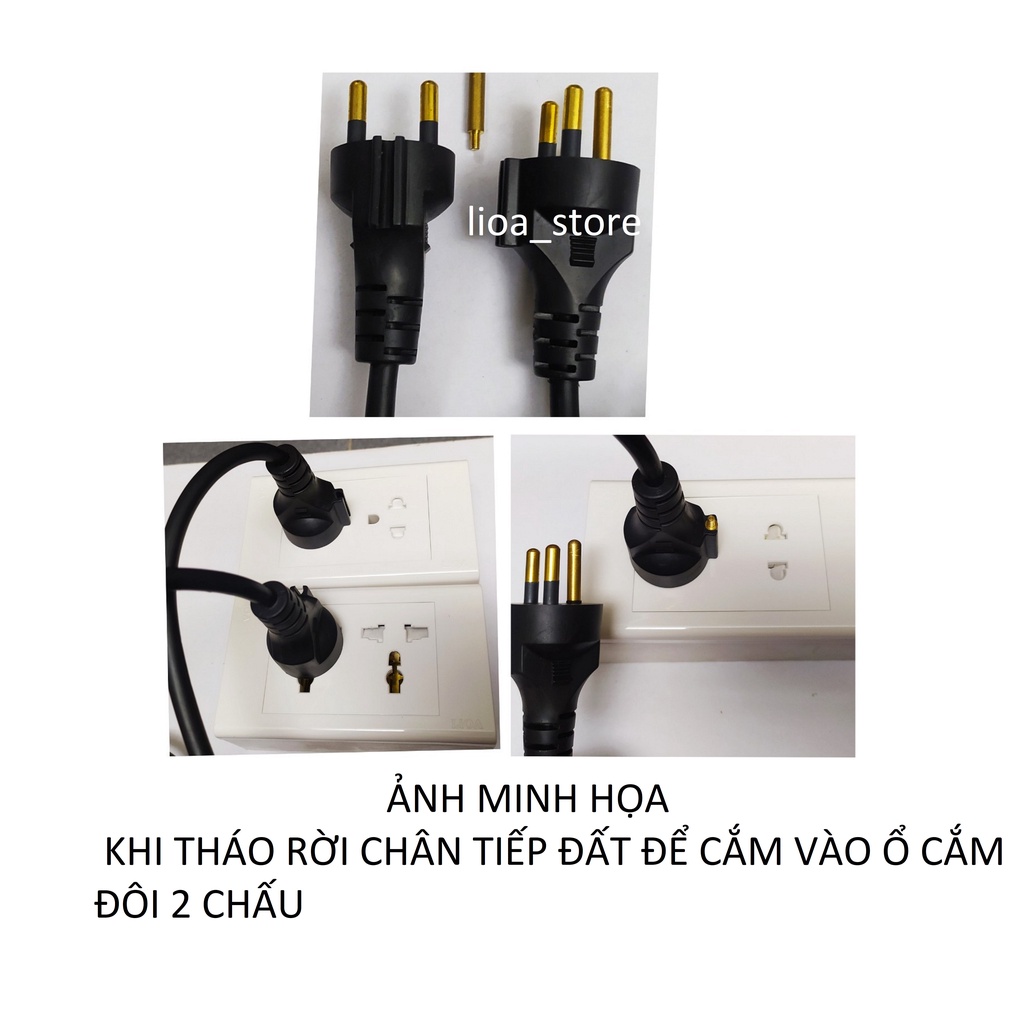 Ổ CẮM ĐIỆN LiOA 3 ĐA NĂNG CÓ DÂY TIẾP ĐẤT.