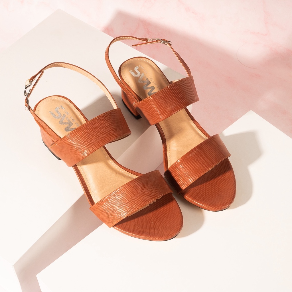 Giày Sandal Cao Gót PAM Giày Việt - Chất Lượng Việt Quai Ngang Khóa Cài Thanh Lịch Gót Vuông 5cm - SDCGT401 - Size 35-40