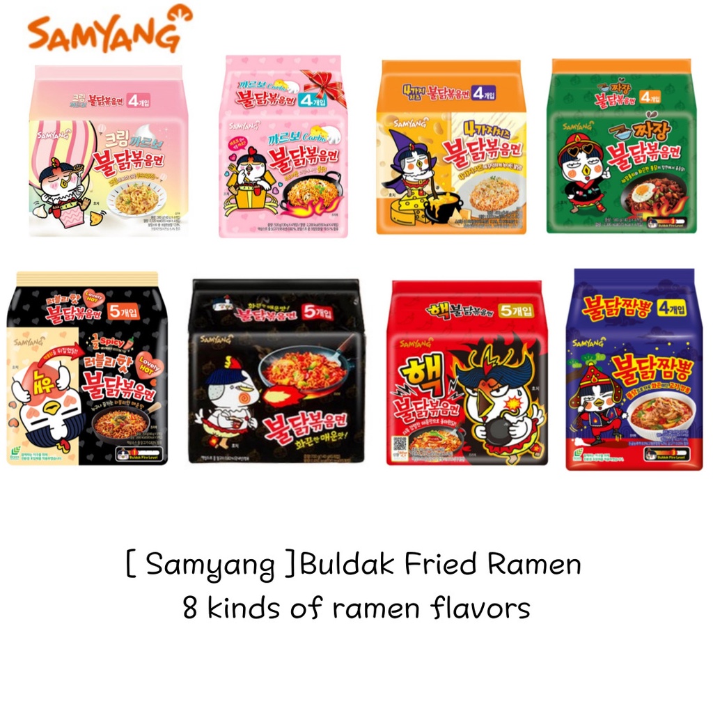 Samyang Buldak Fried Ramen - 8 Loại vị ramens