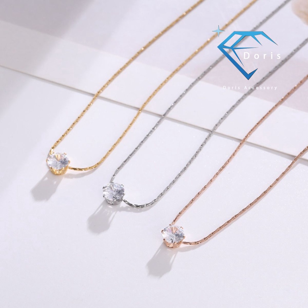 Dây chuyền nữ Doris titan xoàn nụ dây mảnh Gold / Silver / Rose Gold X9-104A