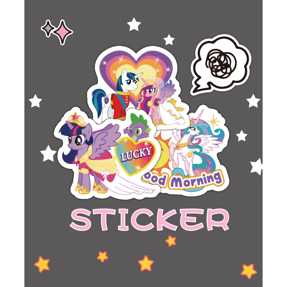 Bộ 60 Miếng Dán Trang Trí Vali / Điện Thoại Chống Thấm Nước Họa Tiết Hoạt Hình My Little Pony Dễ Thương