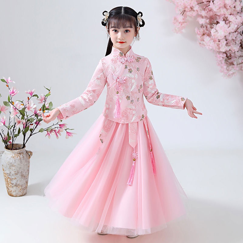Đầm Sườn Xám Phong Cách Trung Hoa Cổ Điển Cho Bé Gái