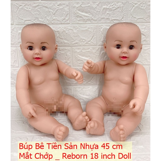 Búp Bê Tái Sinh Nhựa Mềm Mắt Chớp 45 Cm 18 Inch Reborn Doll Đồ Chơi Cho Bé