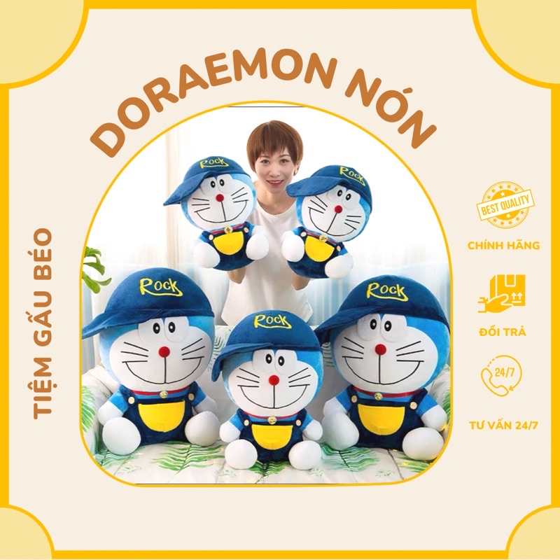 Gấu Bông Doraemon đội nón 30cm 50cm, 60cm- hàng nhập