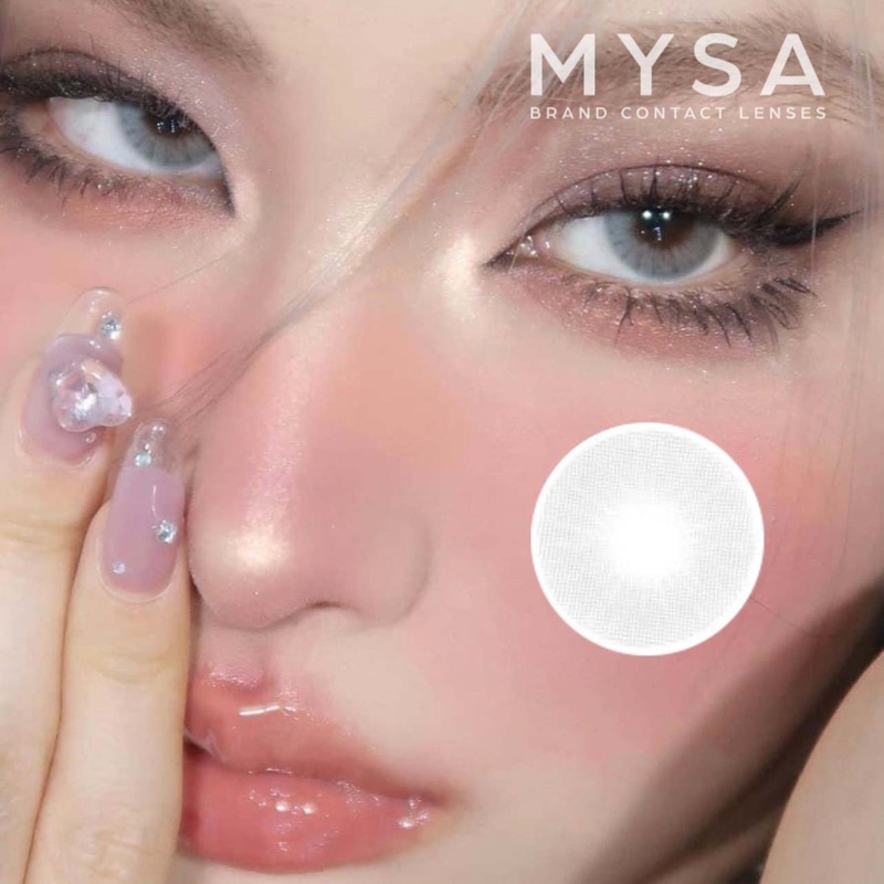 Kính Áp Tròng Màu Xám Tây Sáng Không Viền Có Độ Cận Từ 0-6 Diop