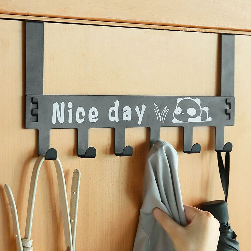 Móc treo đồ, treo quần áo sau cửa Nice Day màu đen bằng thép chống gỉ LivingC