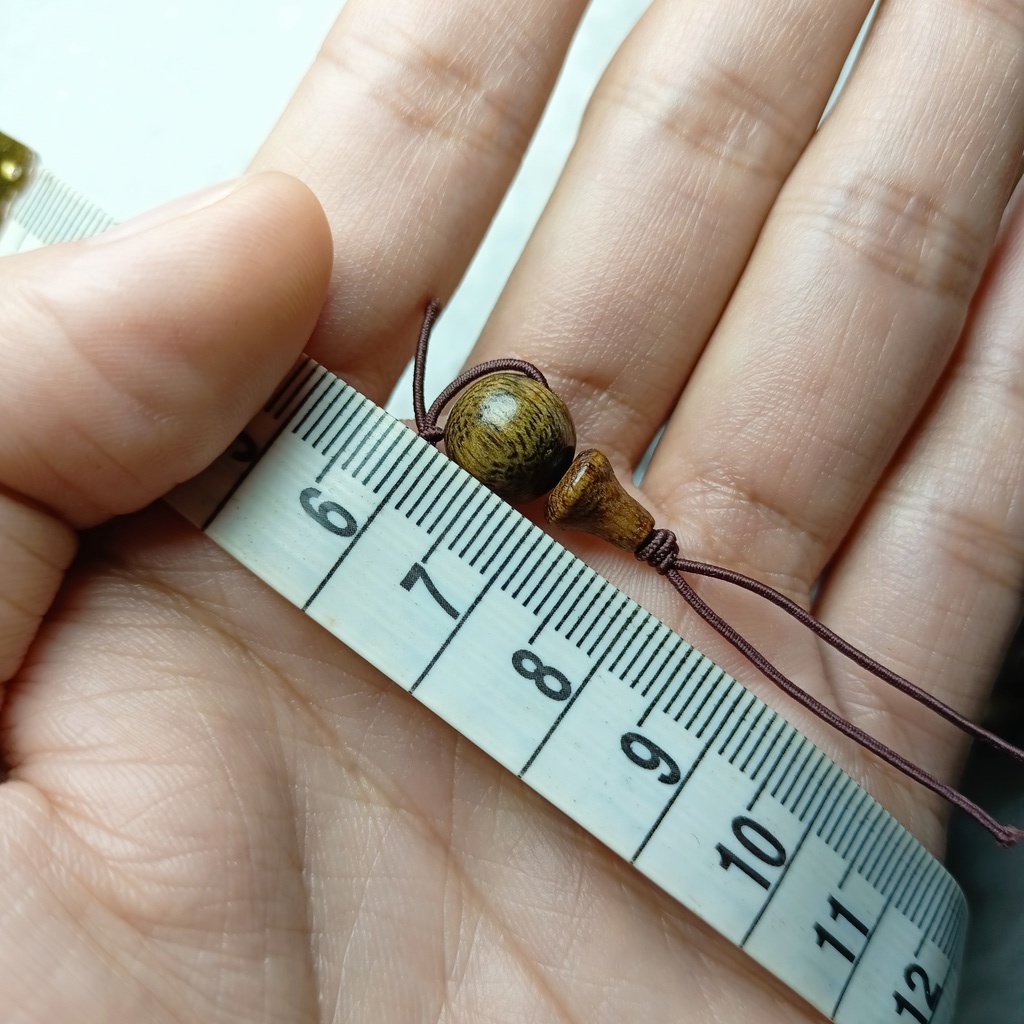 Mộc mixue Hạt lẻ Trầm hương xâu vòng handmade đường kính hạt 8 10 12 mm Hạt tròn và hạt 3 lỗ hồ lô