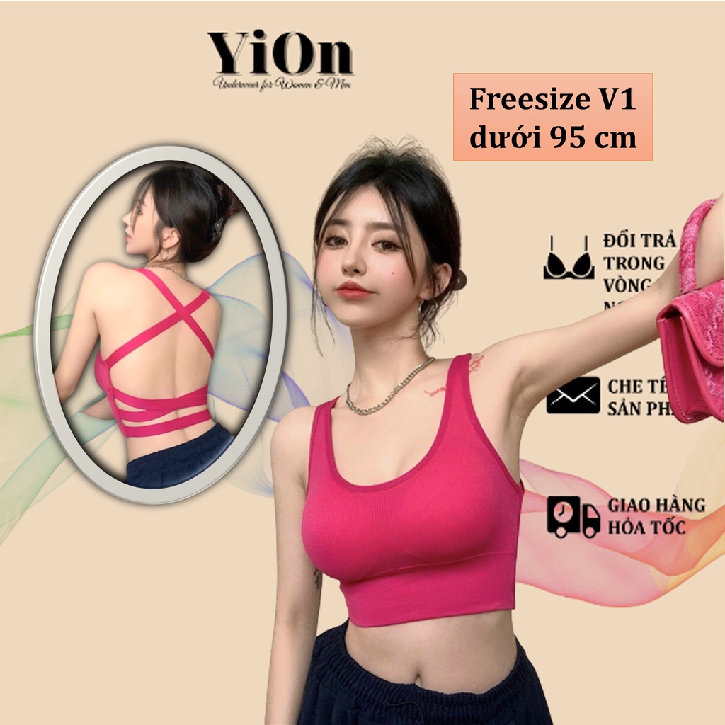 Áo croptop 2 dây hở lưng đan dây chéo quyến rũ Yion Underwear CR03