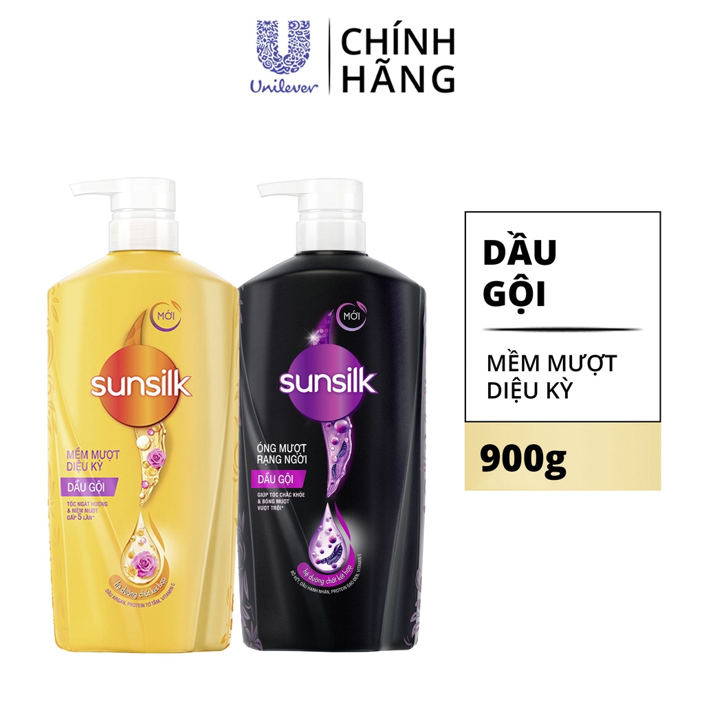 Dầu gội Sunsilk 900g làm sạch và mềm mượt tóc gấp 5 lần, cho mái tóc ngát hương suốt 48h