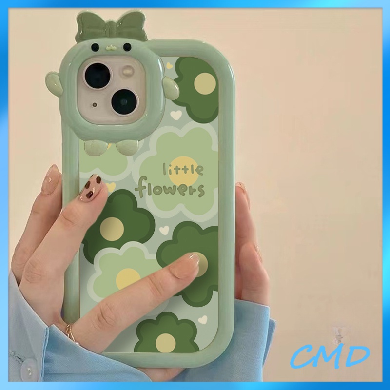 Ốp Điện Thoại INS Xanh lá Tươi mát Hoa Quái vật nhỏ Ống kính Cho Iphone 6 / 6S / 6splus / se / 7 / 7plus / 8 / 8plus / X / xs / xsmax / 11 / 12 / 13 / 14 / Plus / Pro / Pro Max - 5039