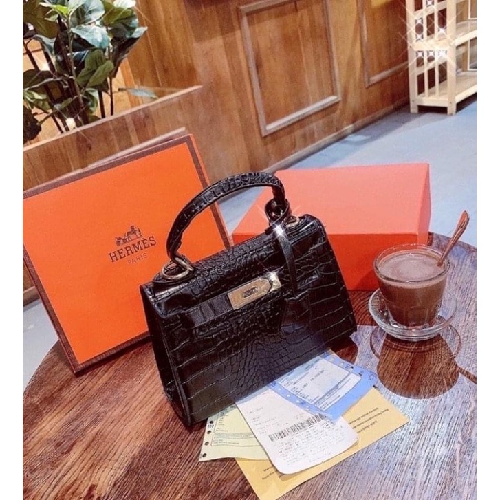 Túi Hm Bikin 2 Quai Nữ Công Sở Sang Chảnh , Túi Hm kelly nữ 1 Quai size 20cm và 25cm - Tặng Kèm Khăn Lụa