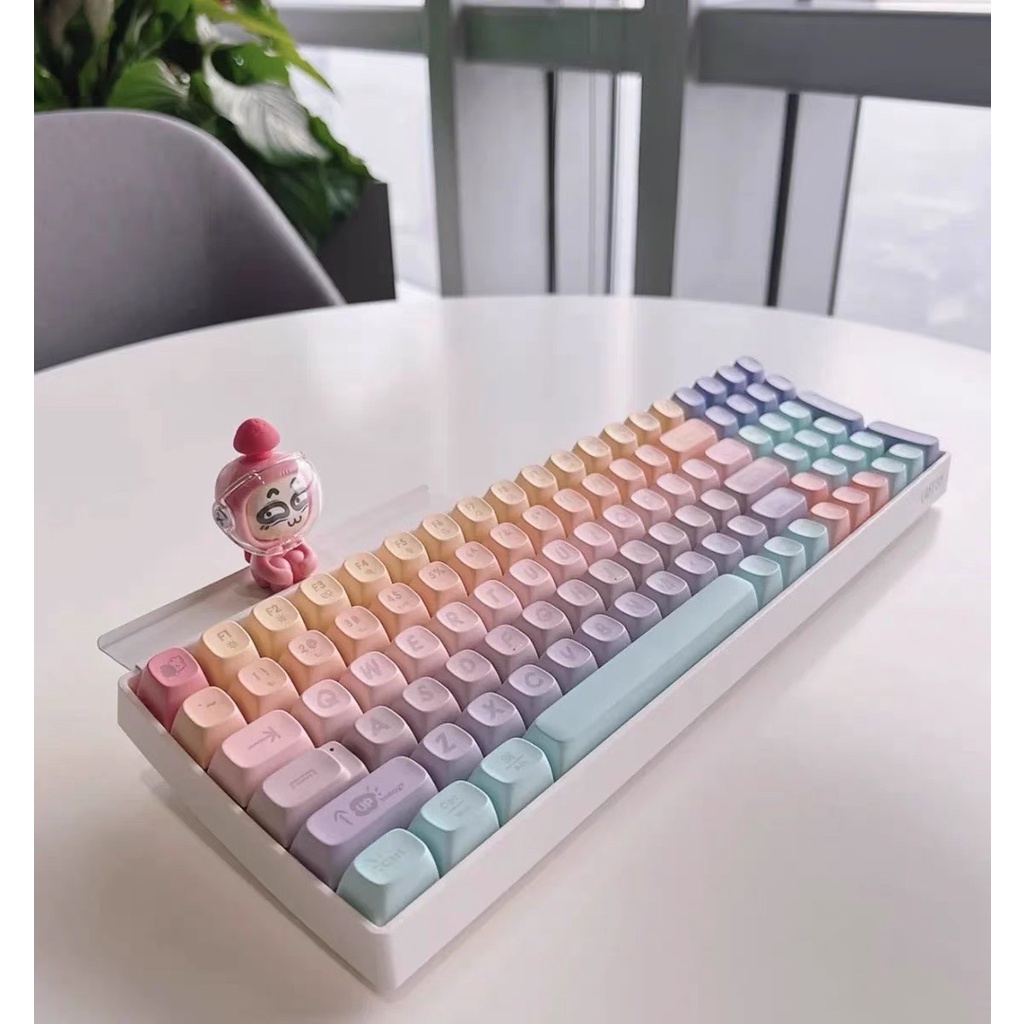 Bàn phím cơ không dây Lofree chính hãng đạt chất lượng chơi game, hotswap màu hồng kẹo bông thiếu nữ chính hãng