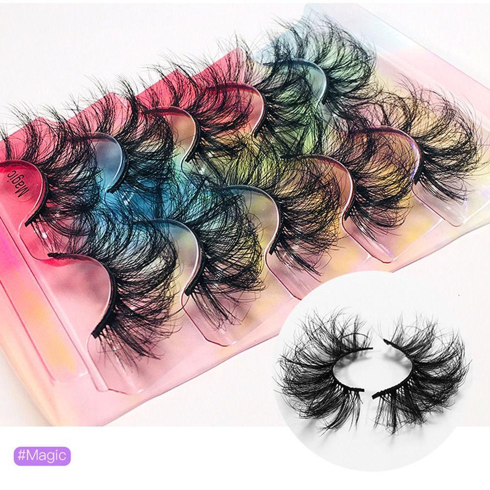 DIACHAVN Hộp 5 Cặp Lông Mi Giả 5 Cặp Cong Tự Nhiên Phong Cách Thời Trang Mới