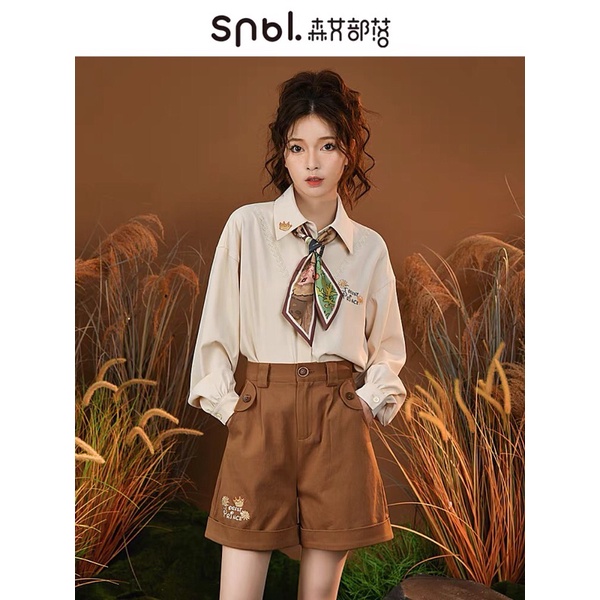 YAS0400-Set quần áo retro mùa thu SNBL