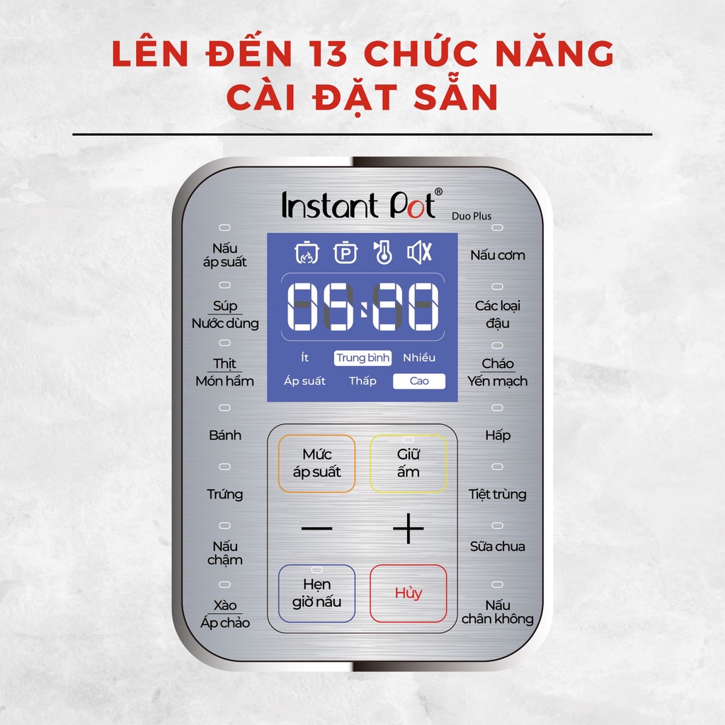 Nồi áp suất điện đa năng Instant Pot® Duo™ Plus 9-in-1, 5.7L - Bảo hành chính hãng 12 tháng