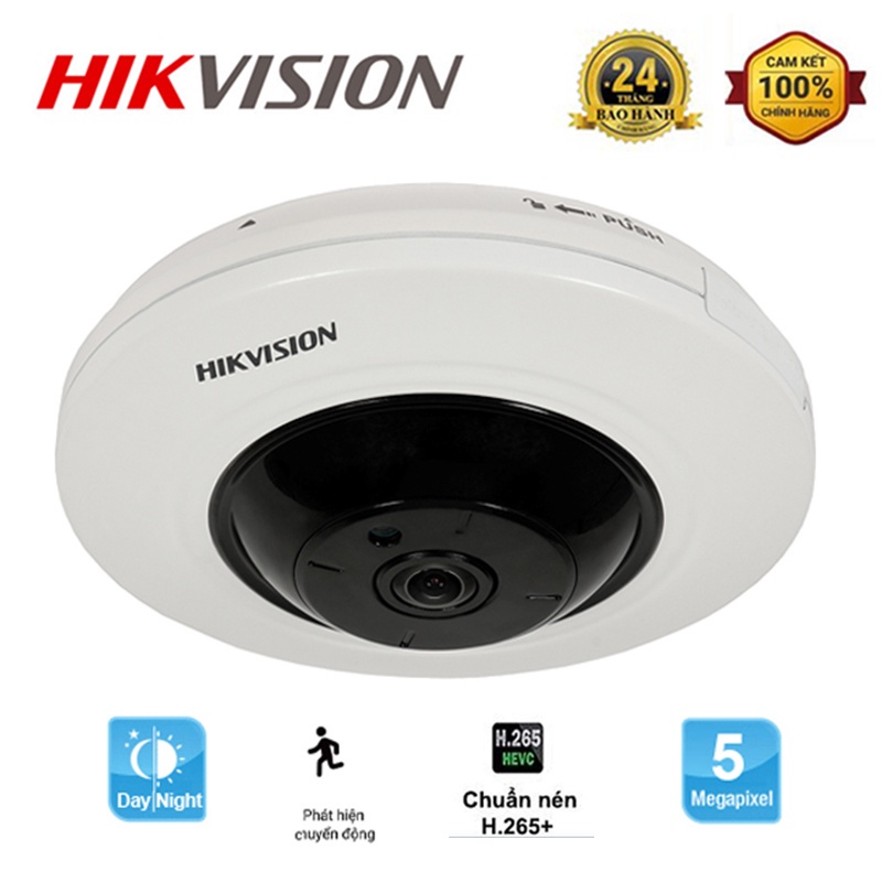 Camera IP Hikvision 5MP 180 độ mắt cá FISHEYE DS-2CD2955FWD-I 2955