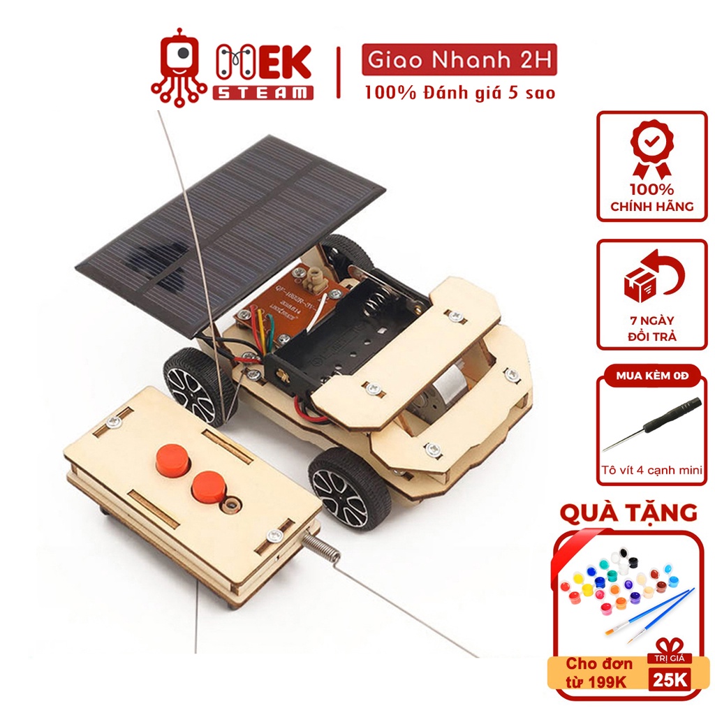 Đồ chơi trẻ em MEKVN bộ lắp ráp mô hình xe ô tô điều khiển từ xa động cơ chạy bằng năng lượng mặt trời C-21B bằng gỗ