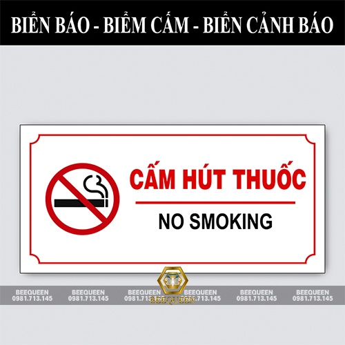 Biển Báo Cảnh Báo Cấm Hút Thuốc-No Smoking Gắn Nơi Làm Việc - Gia Đình